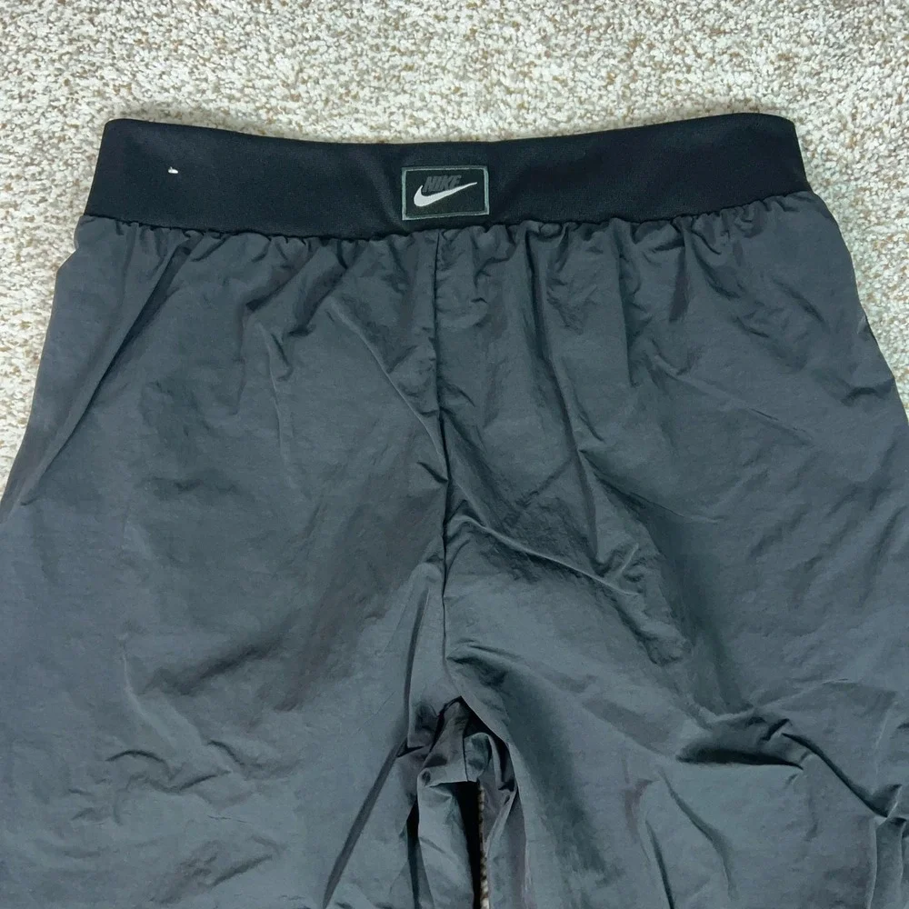 Nike Pants‎ Womens Large Black Nylon Track Straight Leg Gym Workout Sport Icon